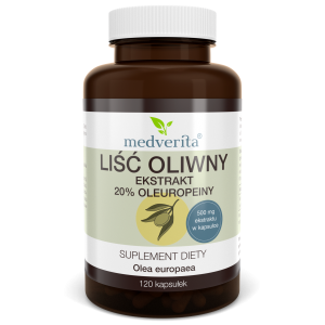 Liść oliwny ekstrakt 20% 120 kapsułek/72g Medverita