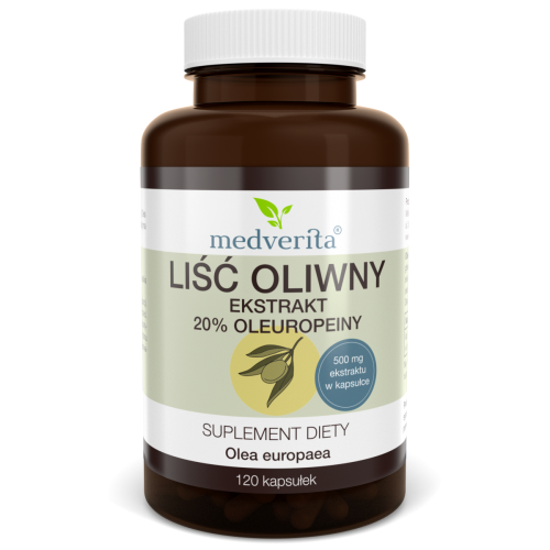 Liść oliwny ekstrakt 20% 120 kapsułek/72g Medverita