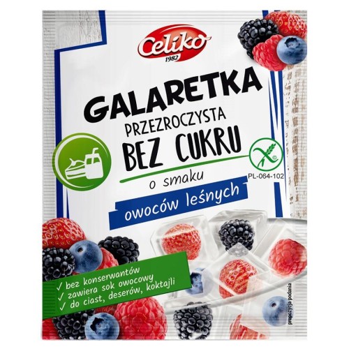 Galaretka bez cukru o smaku owoców leśnych bezglutenowa 14g