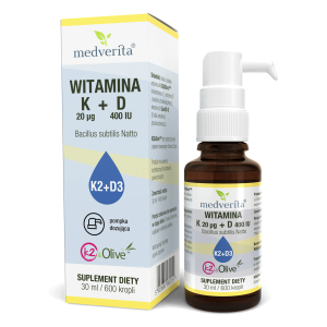 Witamina D3+K2 MK7 krople 30 ml / 600 kropli Medverita