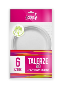Talerze z pulpy trzciny cukrowej EKO  6 sztuk