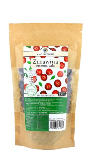 Żurawina suszona bez cukru cała bezglutenowa 250 g.jpg