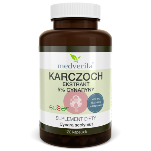 Karczoch ekstrakt 5 % cynaryny 120 kapsułek Medverita.jpg