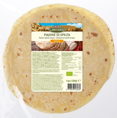 Tortilla orkiszowa Piadine 4 x BIO 260g LA Bio Idea