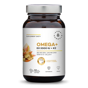 Omega-3 + D3 2000 IU + K2 MK-7 60 kapsułek Aura Herbals