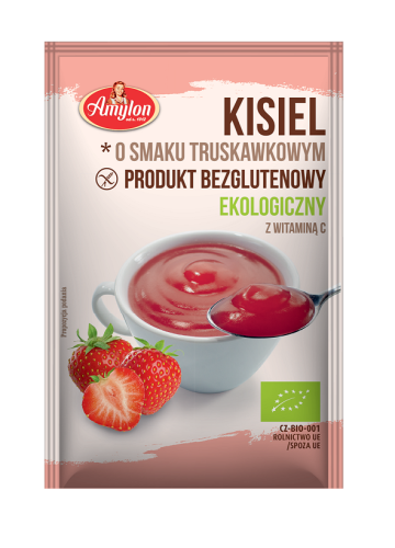 Kisiel bezglutenowy o smaku truskawkowym BIO 30 g Amylon