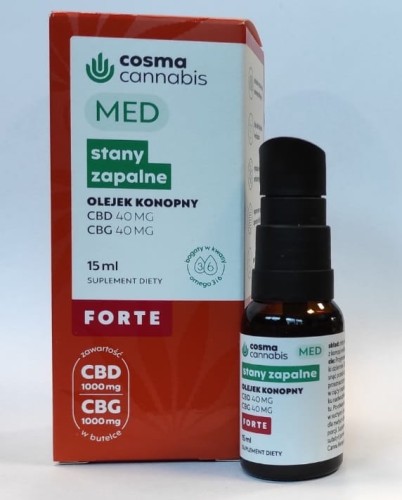 CBD olej z konopi włóknistych Stany zapalne forte CBD+CBG 15 ml Canna Hemp Lab