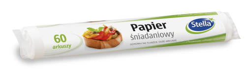 Papier śniadaniowy rolka w arkuszach 60 sztuk STELLA