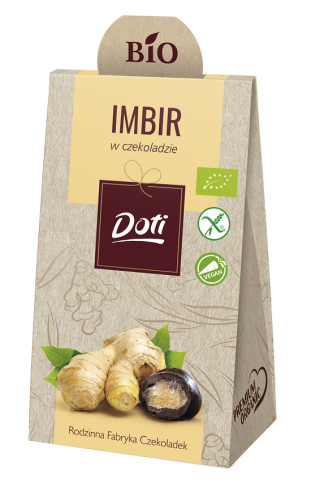 Imbir w czekoladzie deserowej bezglutenowy BIO 50g