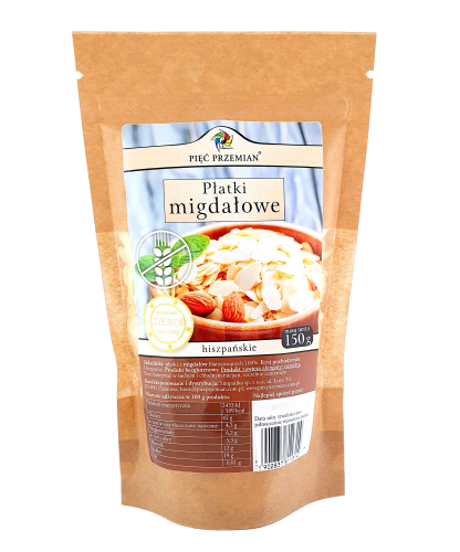 Płatki migdalowe bezglutenowe 150 g Pieć Przemian.png