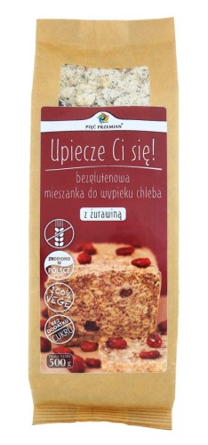 Chleb bezglutenowy z żurawiną 500g mieszanka do samodzielnego wypieku