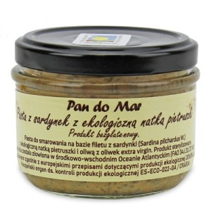 Pasta z sardynek z natką pietruszki bezglutenowa  BIO 125 g Pan do Mar
