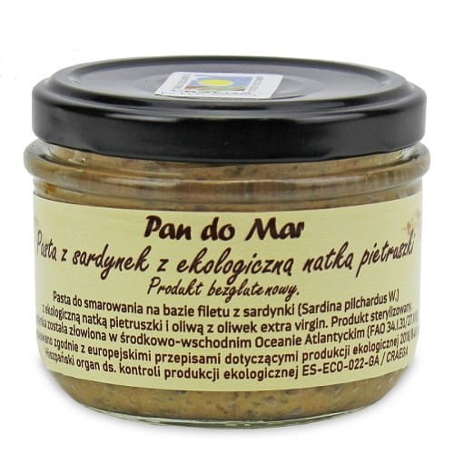 Pasta z sardynek z natką pietruszki bezglutenowa  BIO 125 g Pan do Mar