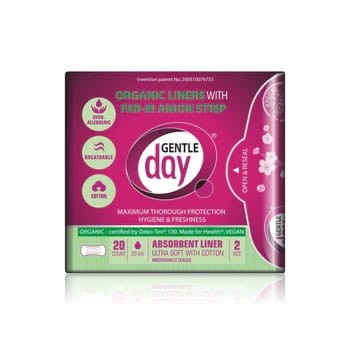 Wkładki higieniczne z paskiem anionowym i warstwą wchłaniającą wilgoć 20 sztuk Gentle Day