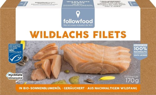 Łosoś dziki wędzony FILETY w ekologicznym oleju słonecznikowym 170g/124g Followfood