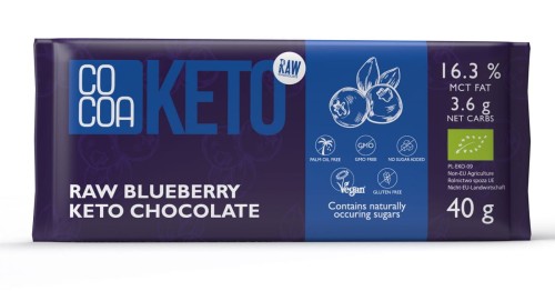 COCOA czekolada z jagodami KETO z MCT bez dodatku cukru BIO 40 g