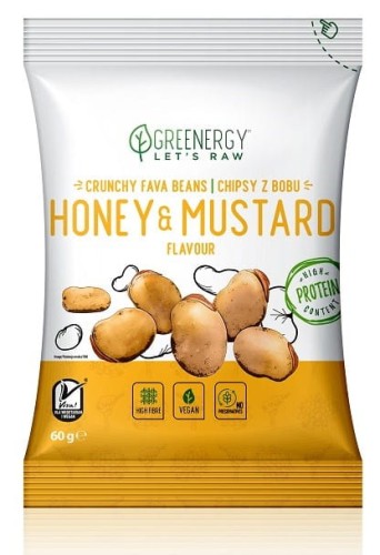 Chipsy z bobu miodowo-musztardowe 60 g GREENERGY