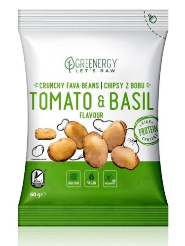 Chipsy z bobu pomidory z bazylią 60 g GREENERGY