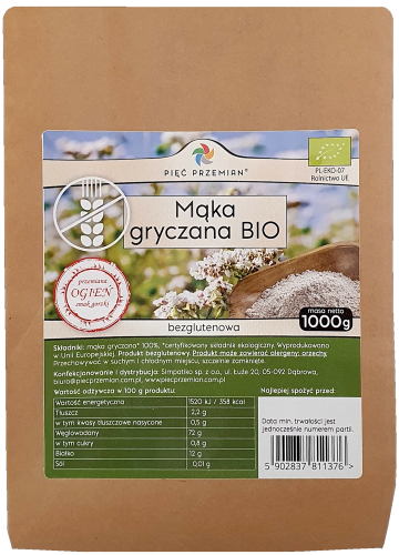 Mąka gryczana bezglutenowa BIO 1 kg Pięć Przemian