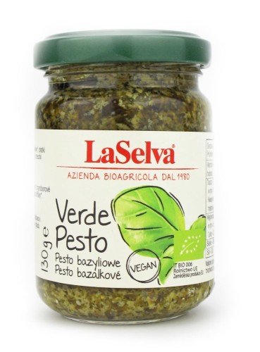 Pesto z bazylii VERDE z orzeszkami piniowymi BIO 130 g La Selva