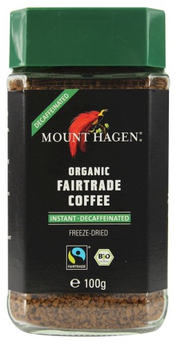 Kawa rozpuszczalna ARABIKA i ROBUSTA bezkofeinowa BIO 100 g Mount Hagen Fair Trade