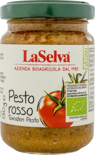 Pesto z pomidorów Rosso z orzeszkami piniowymi BIO 130 g La Selva