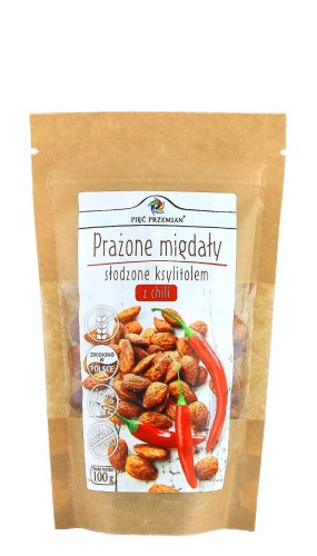 Migdały prażone z ksylitolem i chilli 100g. Pięć Przemian