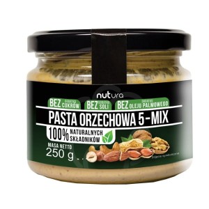 Pasta orzechowa mix 5 orzechów 250g NUTURA