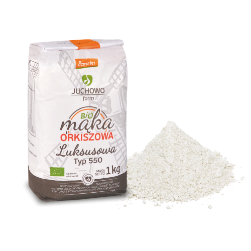 Mąka orkiszowa 550 luksusowa Demeter BIO 1kg Juchowo