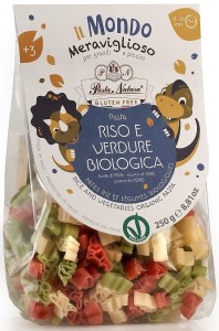 Makaron 3-kolorowy ryżowy bezglutenowy Dinozaury BIO 250g Pasta Natura
