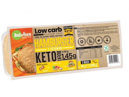 Bułki hamburgerowe KETO bezglutenowe 2x85g Balviten