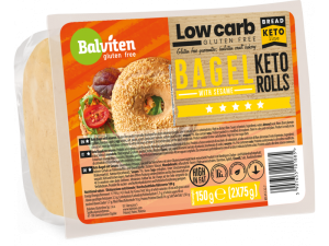 Bajgle z sezamem KETO bezglutenowe 2x75g Balviten