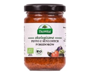 Pesto z pomidorów suszonych na słońcu z oliwą z oliwek BIO 140g  EkoWital