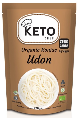 Makaron KETO Konjac bez glutenu/bez zapachu Udon 270g/200g BIO KetoChef