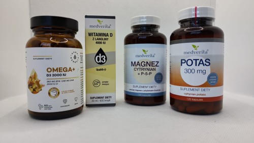 Zestaw Omega3 Witamina D3 Magnez Potas KetoBezŚciemy
