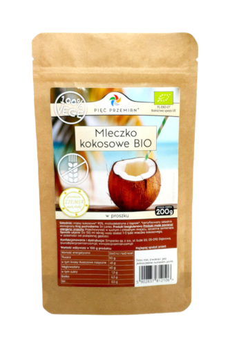 Mleczko kokosowe w proszku BIO bezglutenowe 200g Pięć Przemian