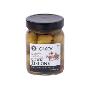 Oliwki zielone greckie nadziewane papryką 350 g IORGOS