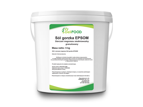 Sól Epsom siarczan magnezu 5kg Big Pack DeliFood