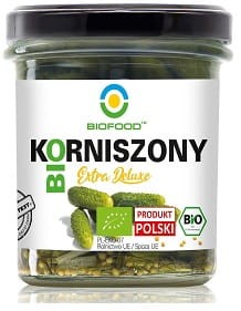Ogórki Korniszony ExtraDeLuxe BIO 330g/170g BioFood