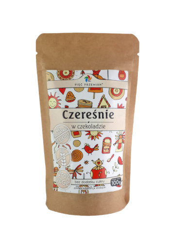 Czereśnie suszone w czekoladzie bezglutenowe 100g Pięć Przemian