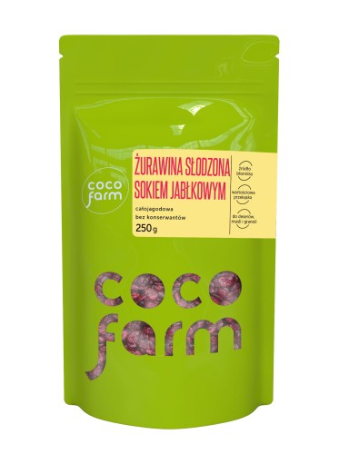 Żurawina suszona bez cukru bezglutenowa 250g Cocofarm