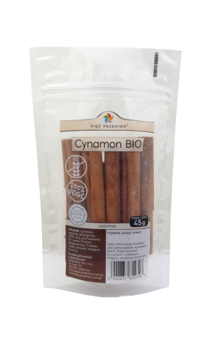 Cynamon cejloński laski BIO bezglutenowy 45g Pięć Przemian