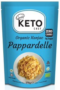 Makaron KETO Konjac bez glutenu/bez zapachu Pappardelle 270g/200g BIO KetoChef