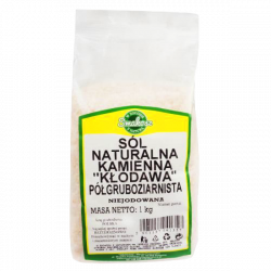 Sól kłodawska różowa PÓŁGRUBA naturalna kamienna 1kg SMAKOSZ