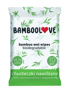 Chusteczki nawilżane bambusowe 10szt Bamboolove