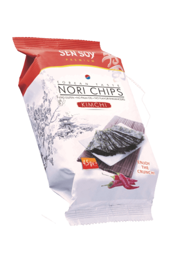 Chipsy z alg Nori Kimchi 4,5g SEN SOY