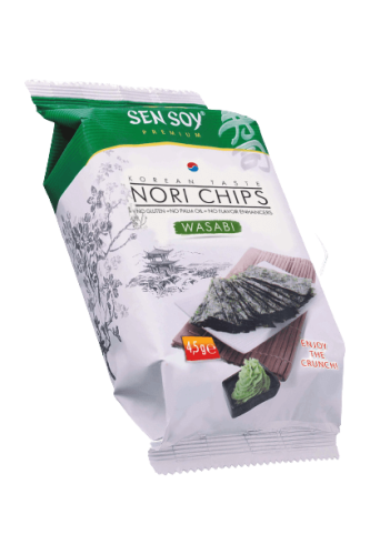 Chipsy z alg Nori Wasabi 4,5g SEN SOY