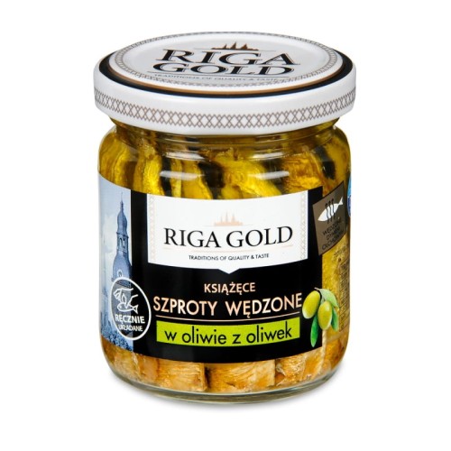 Szproty wędzone w oliwie oliwek 100g/70g Riga Gold