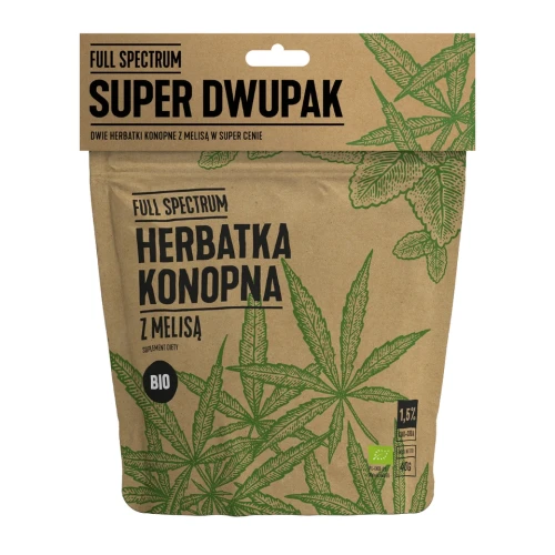 CBD Herbatka Konopna z Melisą Dwupak BIO 80g Full Spectrum