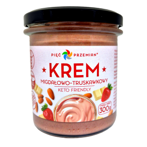 Krem KETO migdałowo truskawkowy bezglutenowy 300g Pięć Przemian